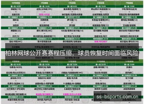 柏林网球公开赛赛程压缩,球员恢复时间面临风险 柏林网球公开赛赛程压缩,球员恢复时间面临风险